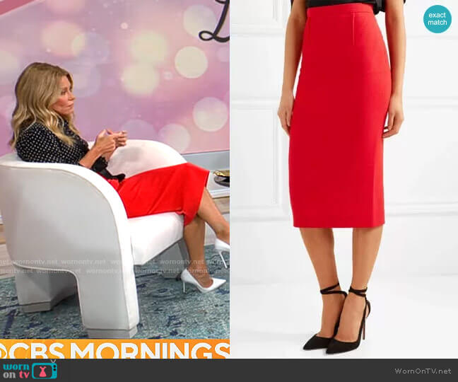 Roland Mouret Arreton Skirt worn by Kelly Ripa on CBS Mornings