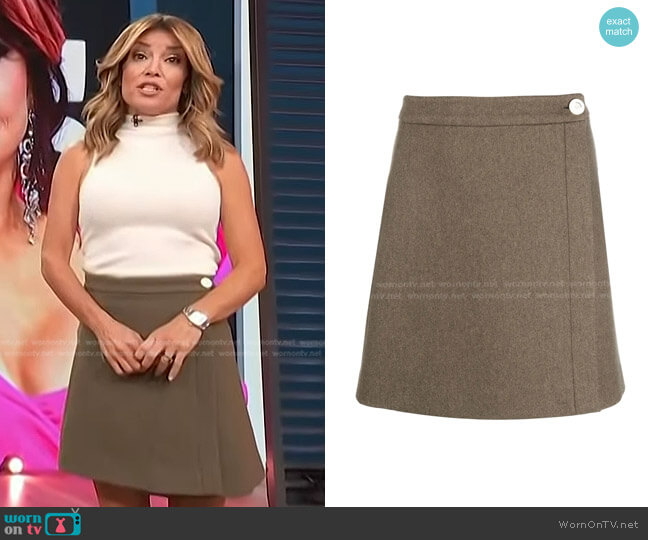 Sandro Julieta Wool A-Line Skirt worn by Kit Hoover on Access Hollywood