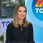 Savannah’s black round collar blouse on Today