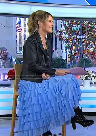 Savannah’s blue tiered tulle skirt on Today