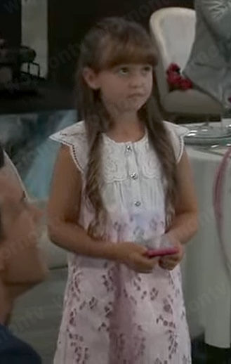 Scout’s pink and white lace dress on General Hospital