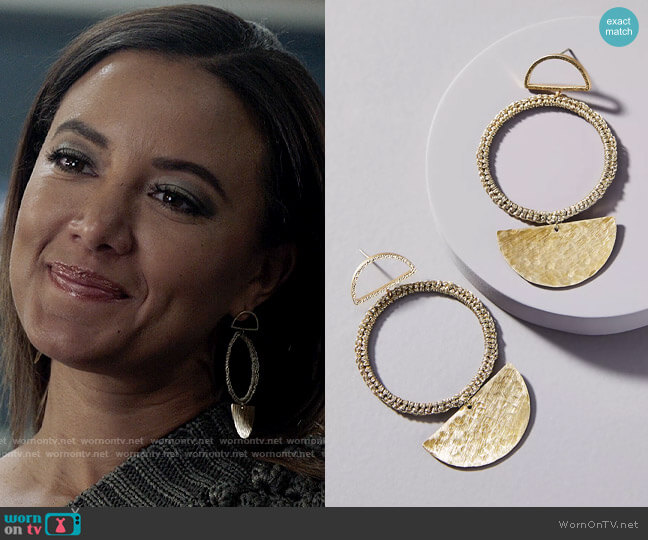 Serefina Caitlin Crocheted Drop Earrings worn by Maria DeLuca (Heather Hemmens) on Roswell New Mexico