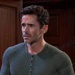 Shawn’s green waffle texture henley on Days of our Lives