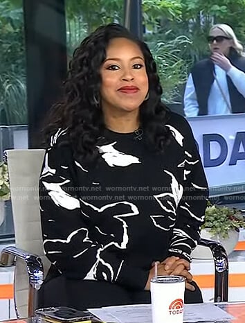 Sheinelle’s black floral sweater on Today