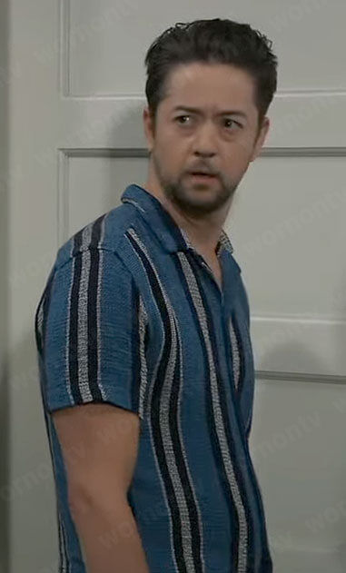 Spinelli's blue striped shirt on General Hospital