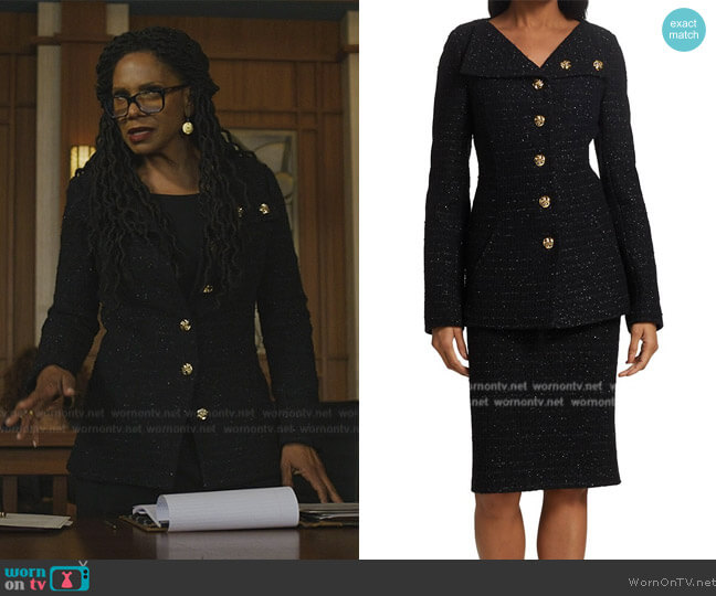 WornOnTV: Liz’s black tweed button down jacket on The Good Fight ...