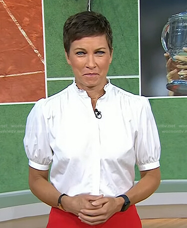 Stephanie's white puff sleeve blouse on Today