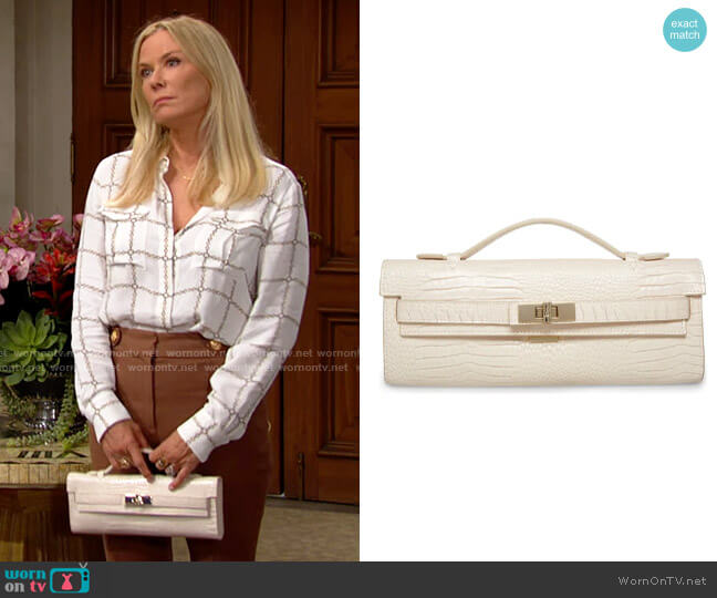 Steve Madden Carra Bag in Bone worn by Brooke Logan (Katherine Kelly Lang) on The Bold and the Beautiful