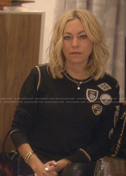 Sutton’s black patch top on The Real Housewives of Beverly Hills