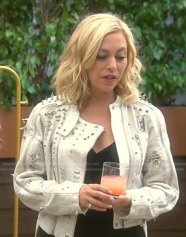 Sutton's white studded jacket on The Real Housewives of Beverly Hills