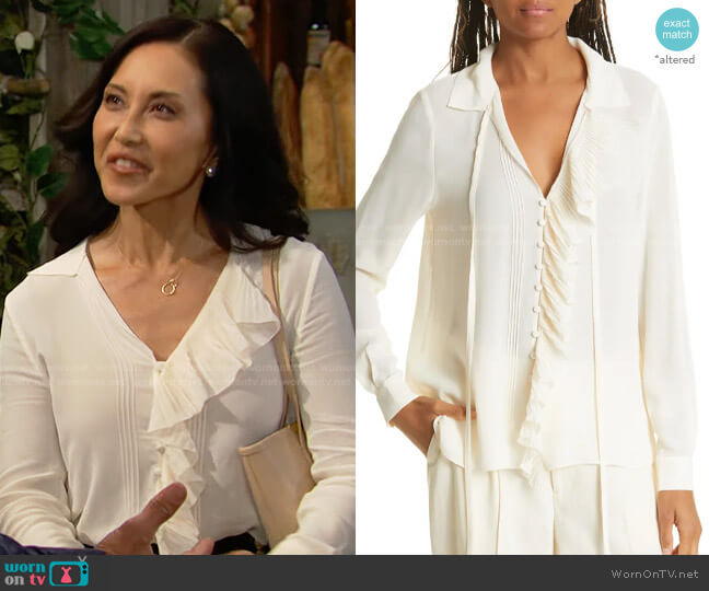 Ted Baker Thelmah Blouse worn by Li Finnegan (Naomi Matsuda) on The Bold and the Beautiful