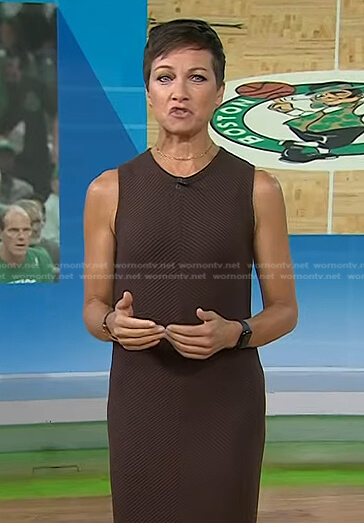 Stephanie’s brown ribbed sleeveless dress on Today