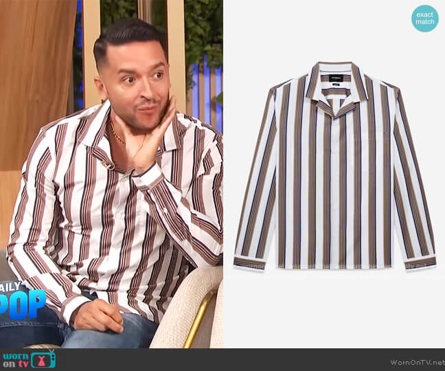 Shirt with Shark Collar by The Kooples worn by Jai Rodriguez on E! News