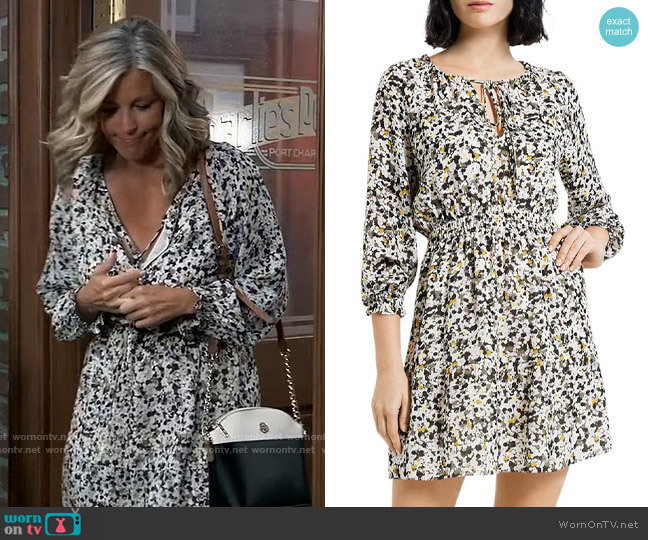 Theory Printed Silk Mini Dress worn by Carly Corinthos (Laura Wright) on General Hospital