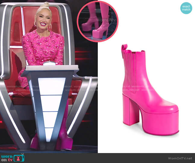 Valentino Club Platform Chelsea Boot worn by Gwen Stefani on The Voice