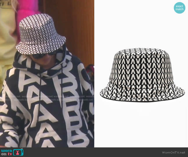 Valentino VLogo Signature Reversible Bucket Hat worn by Lisa Rinna on The Real Housewives of Beverly Hills
