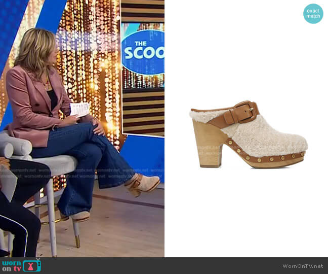 Veronica Beard Dacey Shearling Mules worn by Jenna Bush Hager on Today