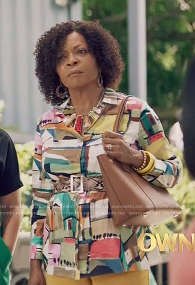 Violet's abstract print shirt on Queen Sugar