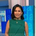 Vicky’s green ruffled sleeveless top on NBC News Daily