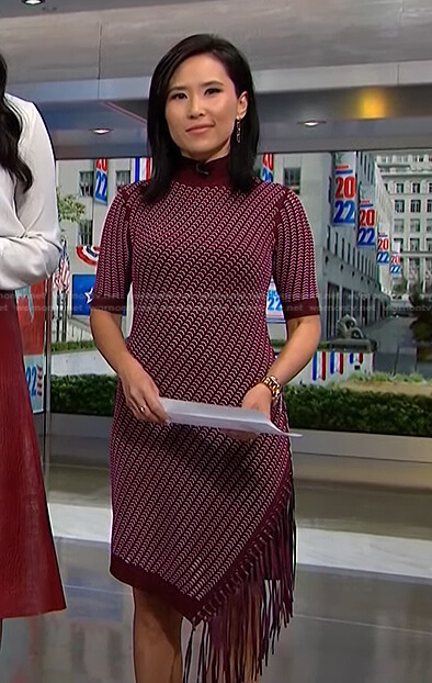 Vicky’s purple knit fringed dress on NBC News Daily