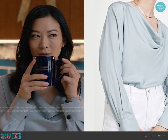 Vince Draped Cowl Neck Pullover worn by Ingrid Yun (Arden Cho) on Partner Track