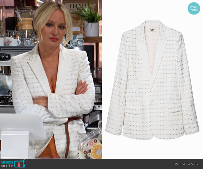 Zadig & Voltaire Victor Flower Jacket worn by Sharon Newman (Sharon Case) on The Young and the Restless