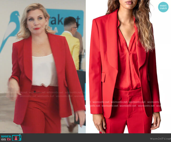 Zadig and Voltaire Shawl Collar Jacket and Pants worn by (June Diane Raphael) on Everythings Trash