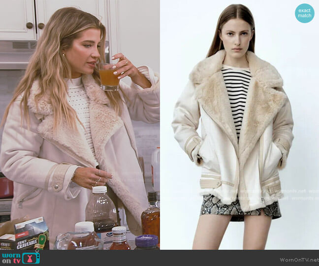 Zara Double Faced Jacket with Faux Fur worn by Naomie Olindo on Southern Charm