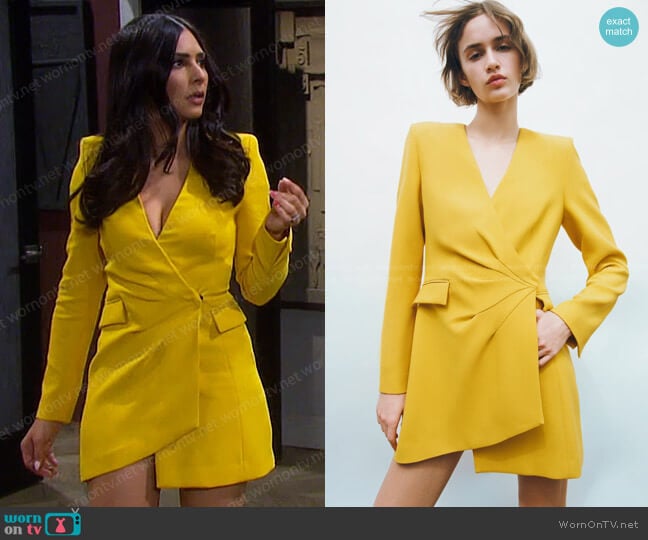 Zara Draped Blazer Dress worn by Gabi Hernandez (Camila Banus) on Days of our Lives