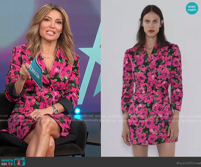 WornOnTV: Kit’s floral blazer dress on Access Daily | Kit Hoover ...