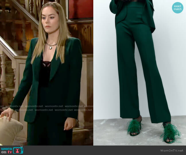 Zara Long Flowy Pants worn by Hope Logan (Annika Noelle) on The Bold and the Beautiful