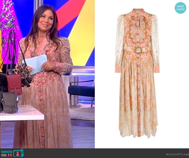 Zimmermann Kaleidoscope mix-print shirt dress worn by Gretta Monahan on The View