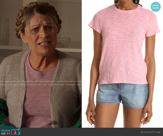 ATM Anthony Thomas Melillo Schoolboy Cotton Crewneck T-Shirt worn by Magda (Dendrie Taylor) on 9-1-1