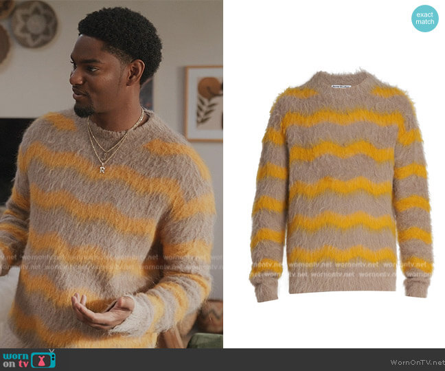 Acne Studios Kristoffer Crewneck Sweater worn by JR (Sylvester Powell) on All American Homecoming