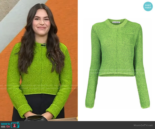 Acne Studios Ribbed-Knit Crew-Neck Jumper worn by Elena Besser on Today