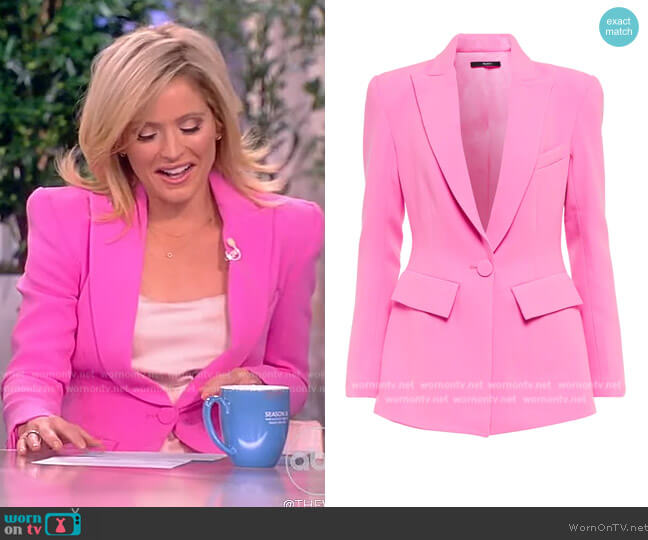 Alex Perry Carter Crepe Blazer worn by Sara Haines on The View