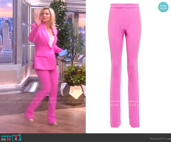 Alex Perry Reed high-rise straight crepe pants worn by Sara Haines on The View