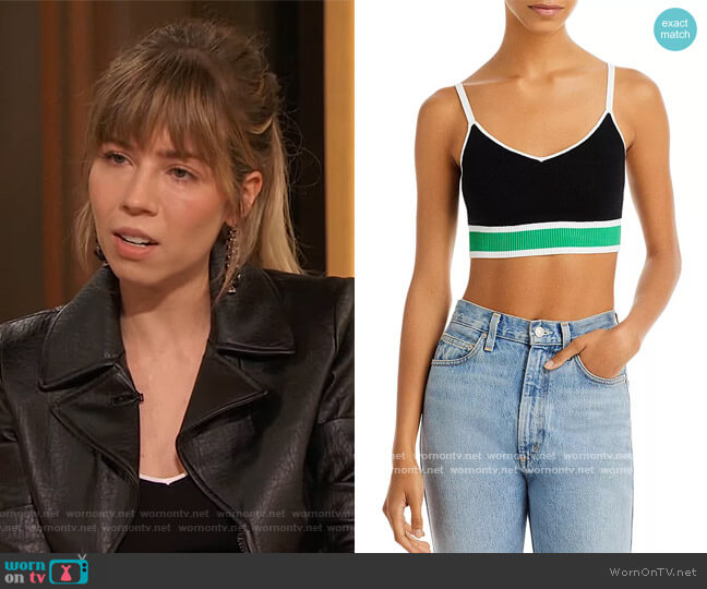 Alice + Olivia  Maude Knit Cropped Top worn by Jennette McCurdy on The Drew Barrymore Show