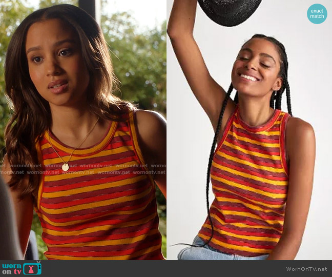 Anthropologie Ribbed Racer Tank worn by May Grant (Corinne Massiah) on 9-1-1