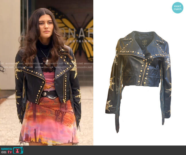 Any Old Iron Gold Star Moto Jacket worn by Ana Phoenix (Emma Milani) on Monarch
