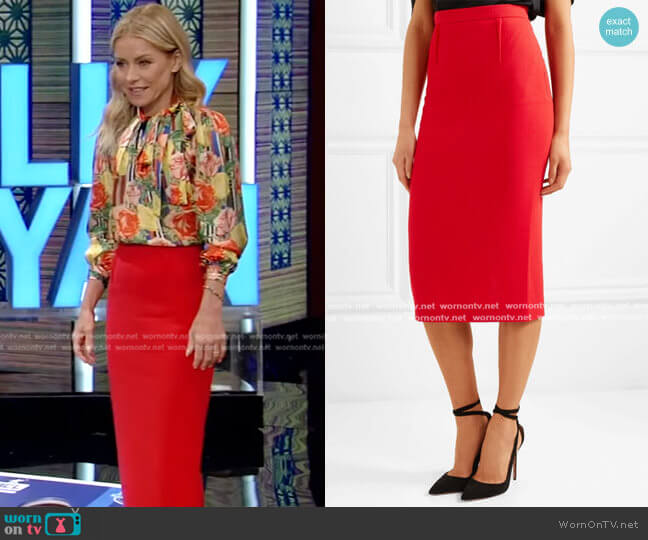 Roland Mouret Arreton Skirt worn by Kelly Ripa on Live with Kelly and Ryan