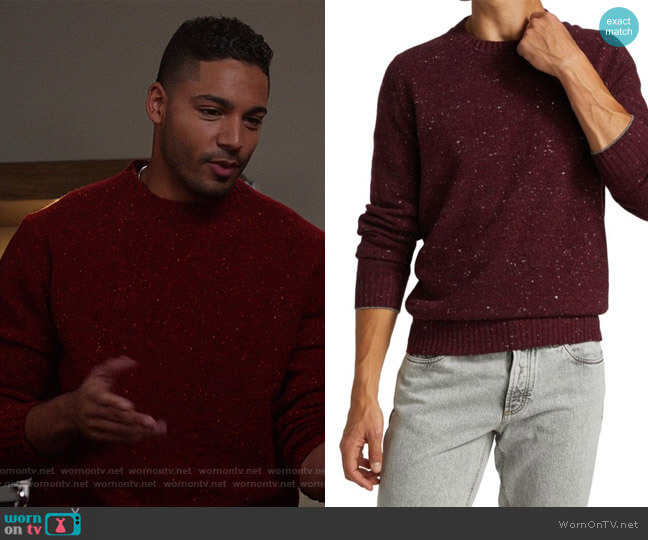 Brunello Cucinelli Flecked Wool & Cashmere Crewneck Sweater worn by Jordan Baker (Michael Evans Behling) on All American