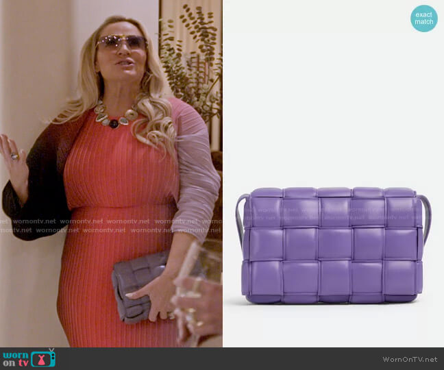 Bottega Veneta Padded Cassette in Purple worn by Heather Gay on The Real Housewives of Salt Lake City