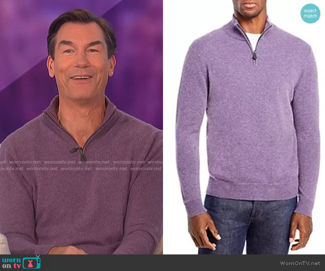 The Men's Store at Bloomingdales Cashmere Half-Zip Sweater worn by Jerry O'Connell on The Talk