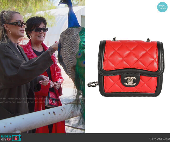 Chanel Tricolor Quilted Lambskin Mini Graphic Flap Bag worn by Kris Jenner (Kris Jenner) on The Kardashians
