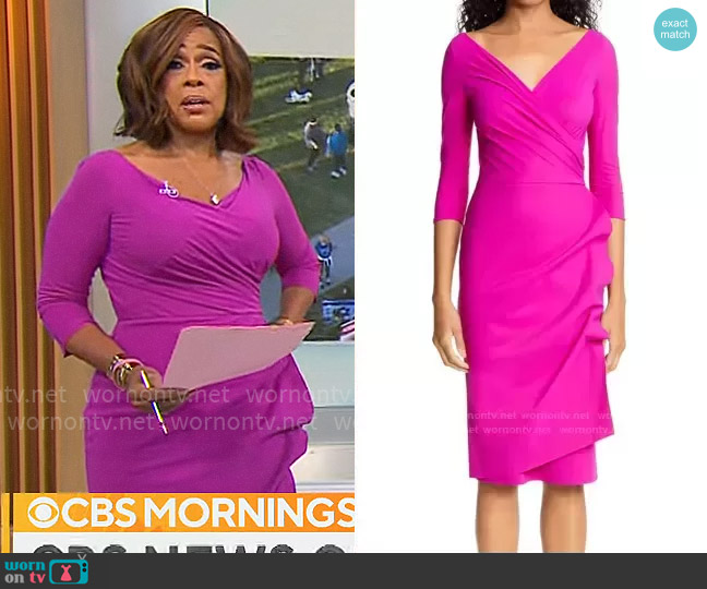 Chiara Boni La Petite Robe Florien Dress worn by Gayle King on CBS Mornings