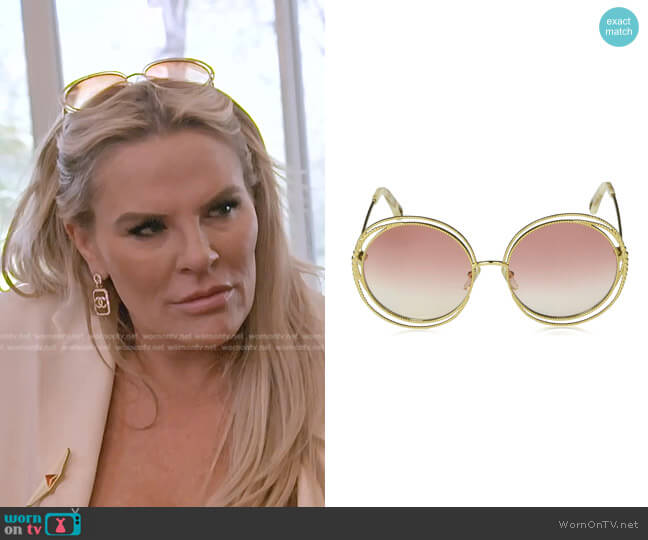 Chloe Carlina Chain sunglasses worn by Heather Gay on The Real Housewives of Salt Lake City