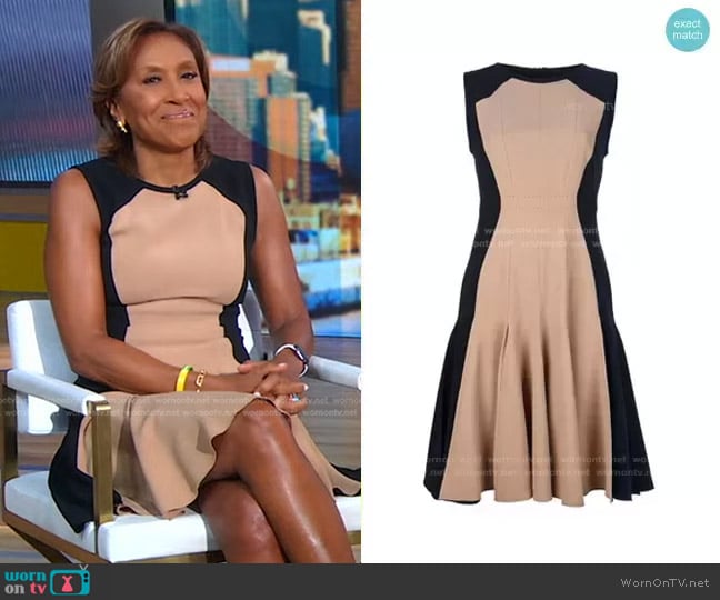 Colorblock Dress by Aquilano Rimondi worn by Robin Roberts on Good Morning America