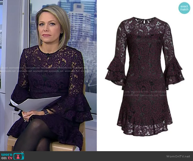 Double Ruffle Lace Dress by Eliza J worn by Dylan Dreyer on Today