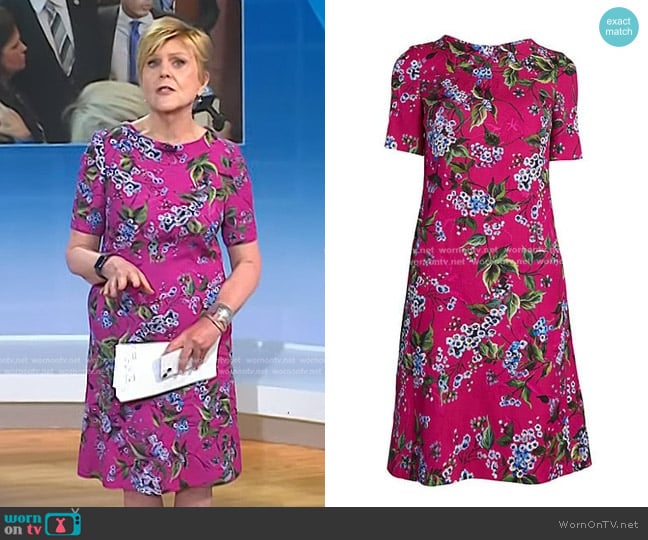 Escada Floral Dress In Fantasia worn by Anne Thompson on Today